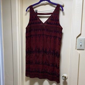 Free People Maroon Patterned Mini Dress
